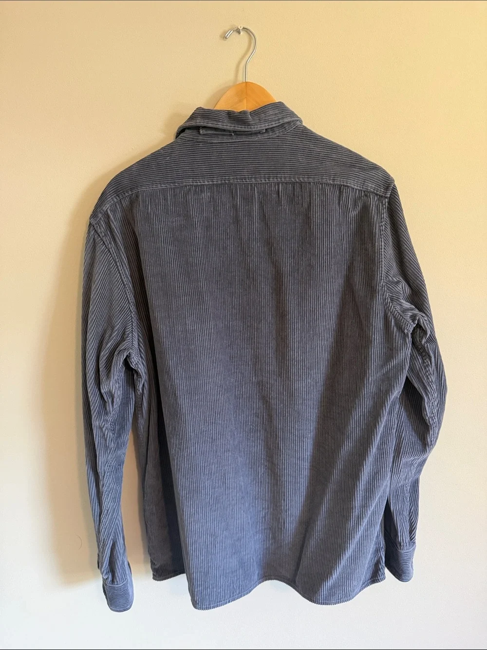 BANANA REPUBLIC ORGANIC COTTON CORDUROY SHIRT JACKET STEEL BLUE
